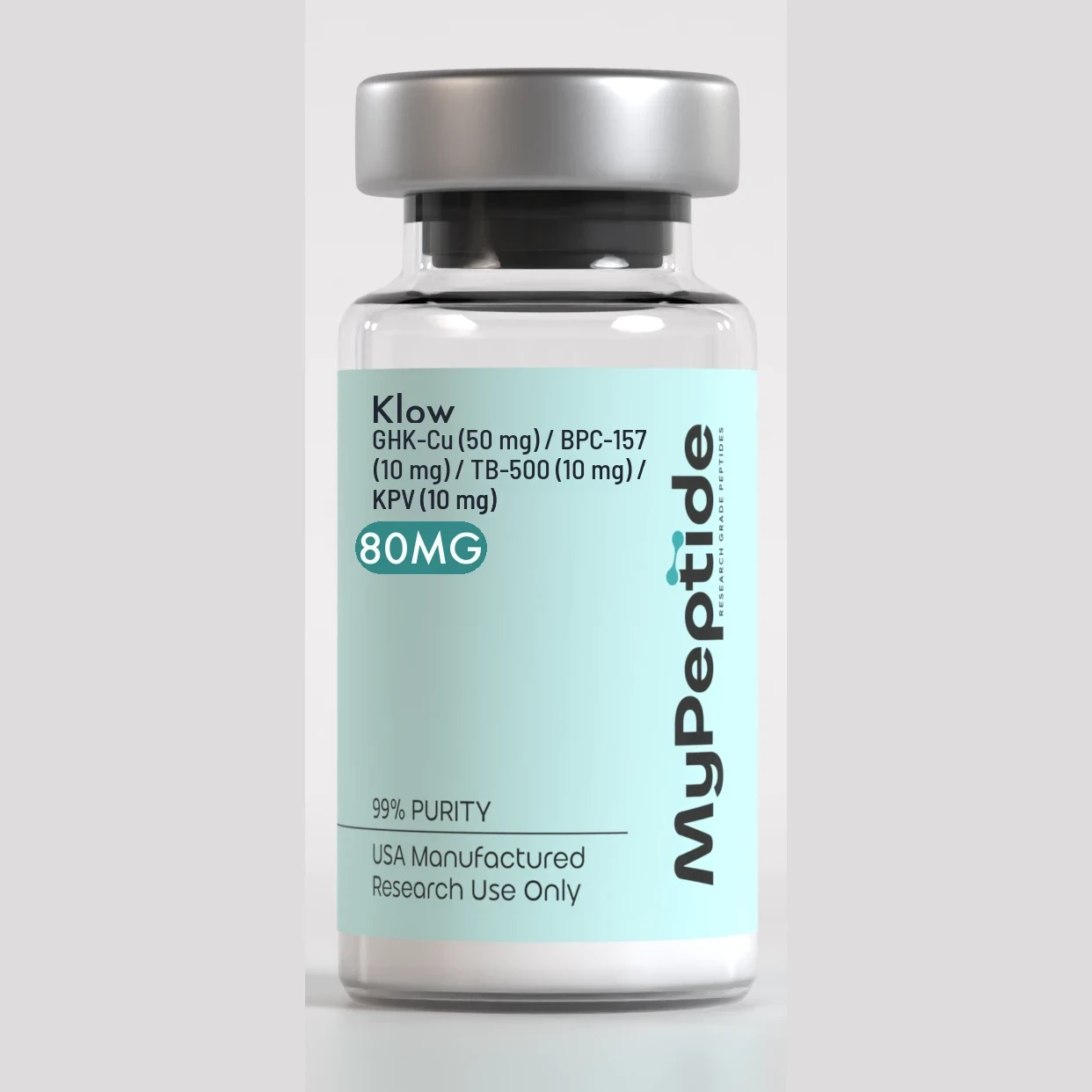 Klow Blend:GHK-Cu (50 mg) / BPC-157 (10mg) / TB-500 (10 mg) / KPV (10 mg)